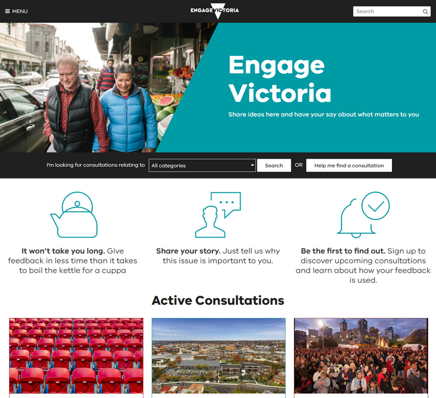 Engage Victoria website