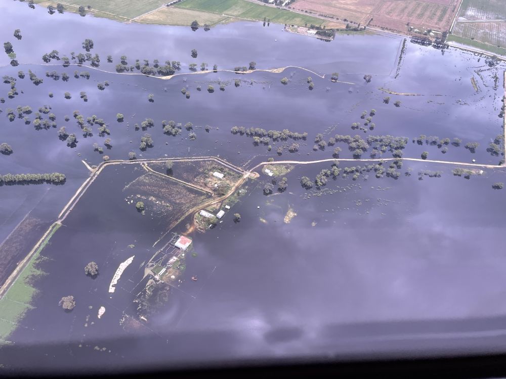 Aerial view of flooding in Loddon Mallee