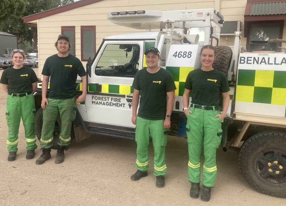 Georgia Caruana with other project firefighters