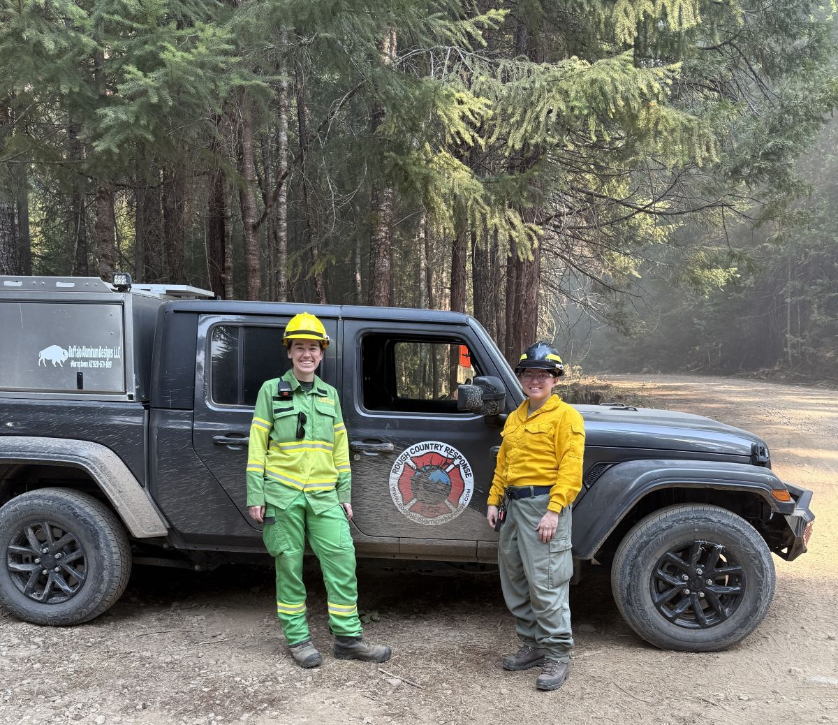 Erika with a member of the Rough Country Response team