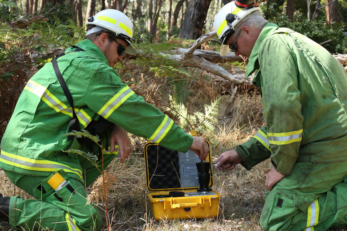 Forest Fire Management officers preparing for a planned burn