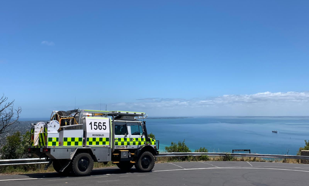 An FFMVic vehicle at a lookout