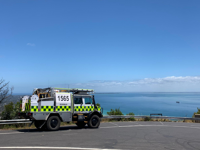 An FFMVic vehicle at a lookout