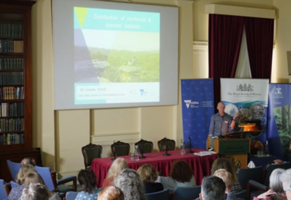 A person presents a lecture at the Royal Society of Victoria