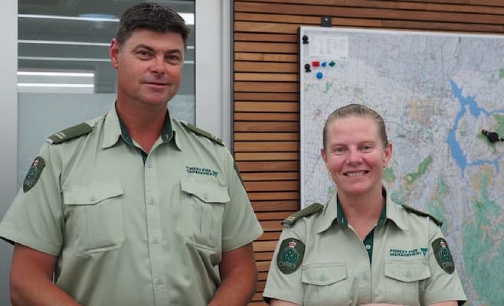 Dave Jenson and Kylie Scanlon at the new control centre in Tallangatta.