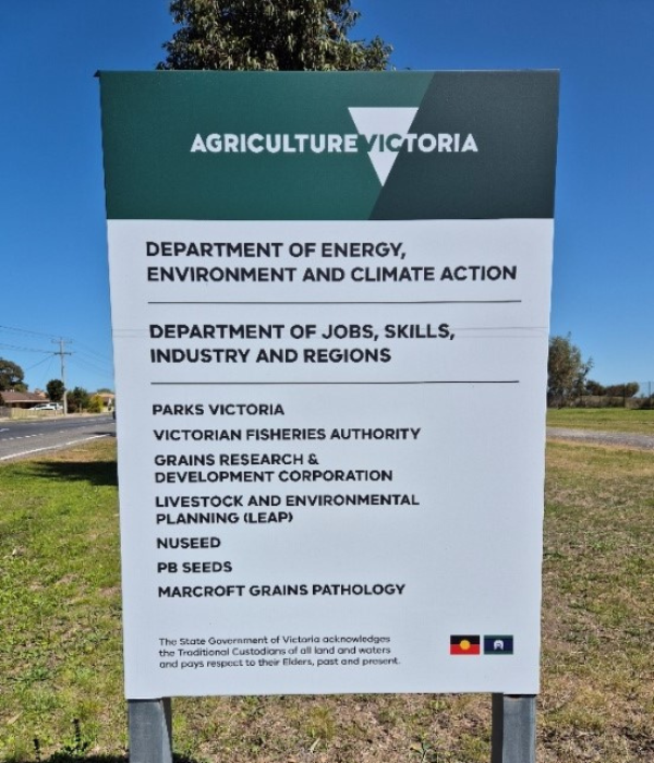 Agriculture Victoria sign