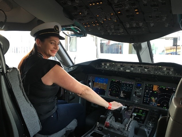 Alina Hamblyn inside Large Air Tanker