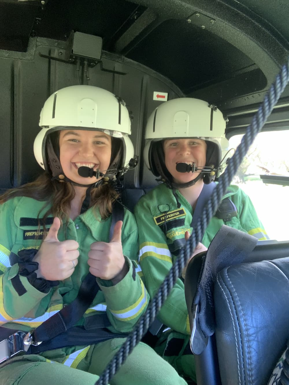 Georgia Caruana in aircraft