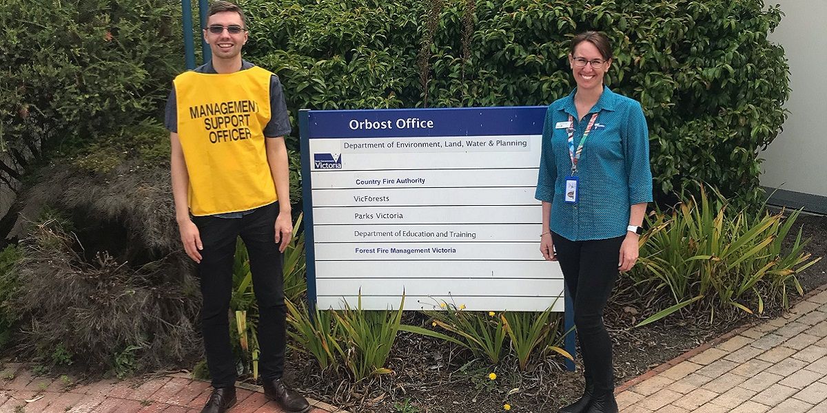Paul and colleague outside the Orbost office