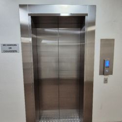 An elevator with a digital display
