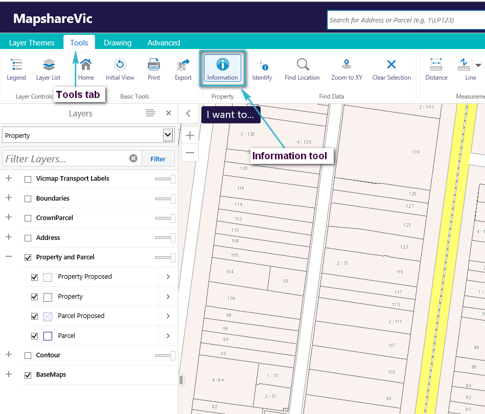 location of information tool