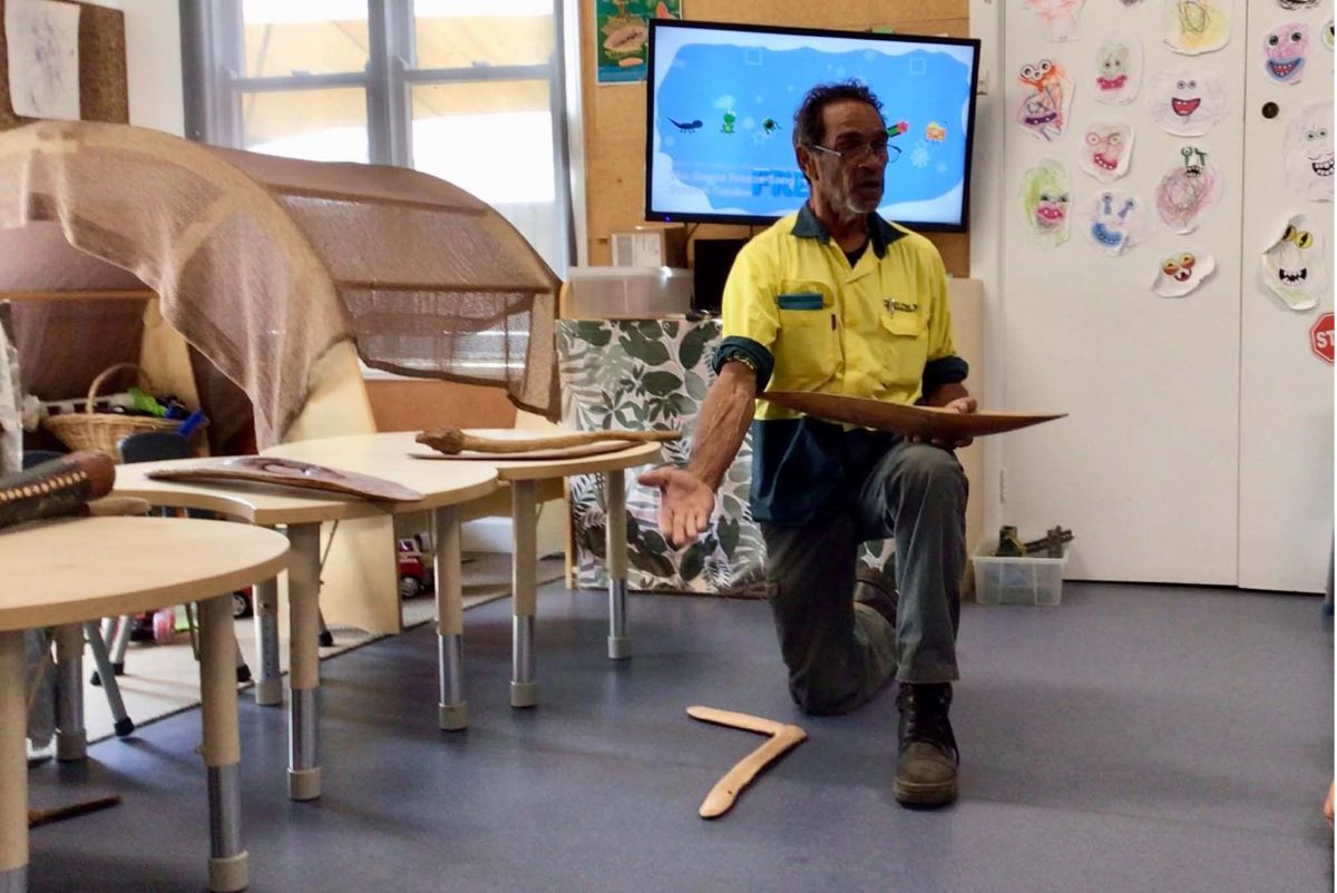 Uncle Will talking to students